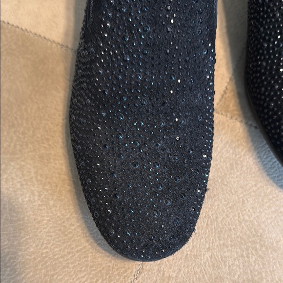 NasonMoretti Black Loafers Slip-On Shoes with Sparkle - Picture 2 of 4